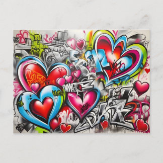 Carte Postale Graffiti Hearts # 3