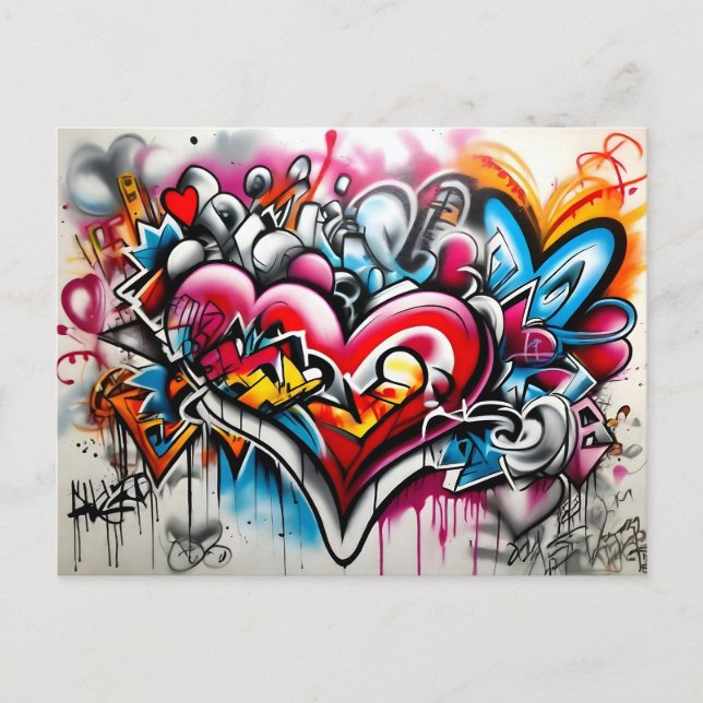 Carte Postale Graffiti Hearts # 5 (Devant)