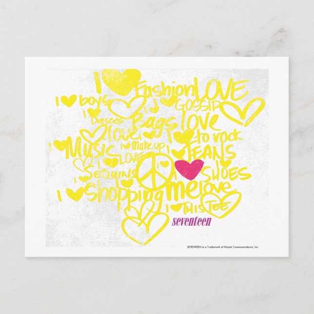 Carte Postale Graffiti Magenta/Jaune (Devant)