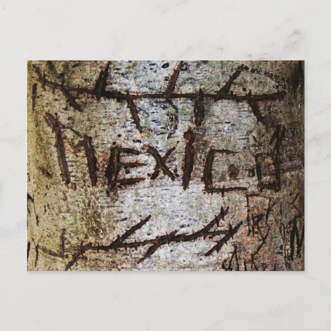 Carte Postale Graffiti "Mexique" en arbre sculpté (Devant)