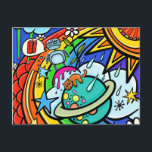 Carte Postale Graffiti Street Art Rainbow Météo Funky Cartoon<br><div class="desc">Un gribouillage coloré de street art de style graffiti.</div>