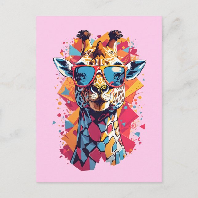Carte Postale Graffiti Style Giraffe Portrait-58567 (Devant)