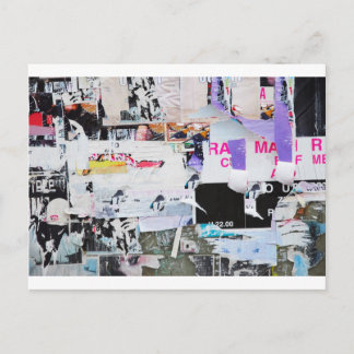 Carte Postale Graffiti Wall Banksy Style Torn Paper