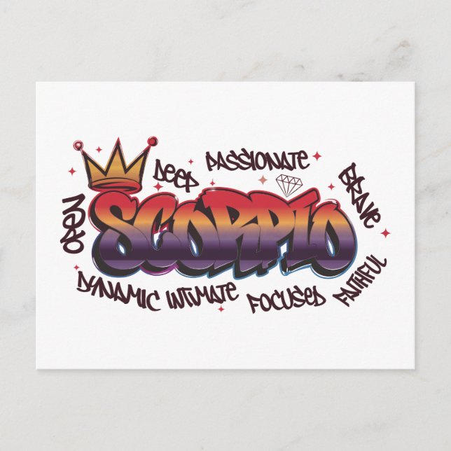 Carte Postale Graffiti zodiaque Scorpion (Devant)