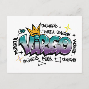 Carte Postale graffiti zodiaque Vierge