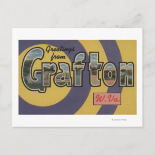Carte Postale Grafton, Virginie-Occidentale - Grandes lettres sc