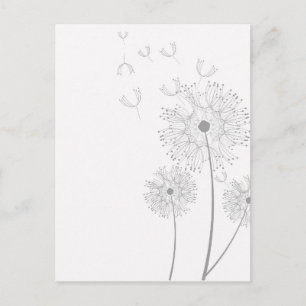 Carte Postale Graines de Dandelion soufflant