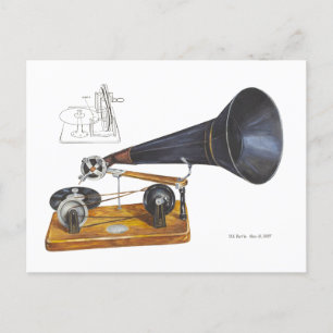 Carte Postale Gramophone antique
