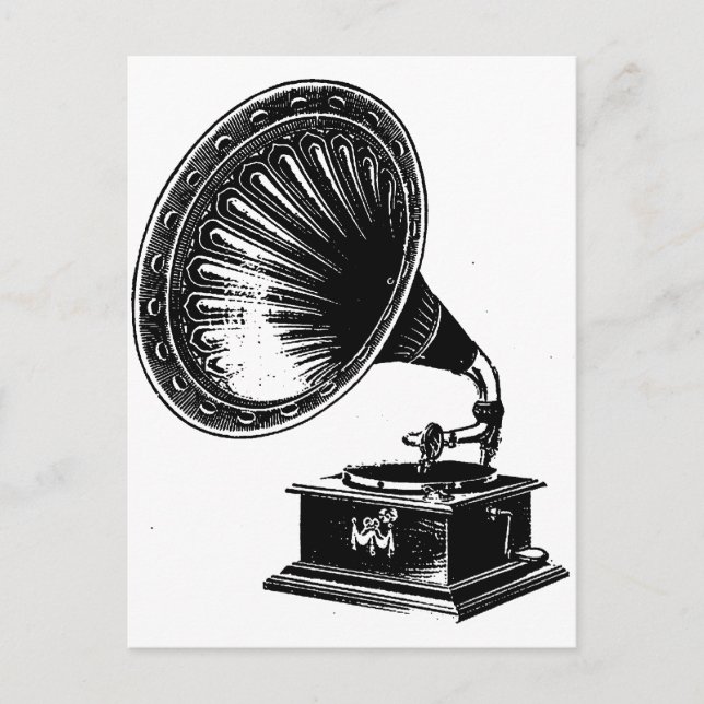 Carte Postale Gramophone vintage (Devant)