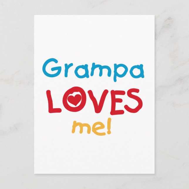 Carte Postale Grampa m'aime T-shirts et cadeaux (Devant)