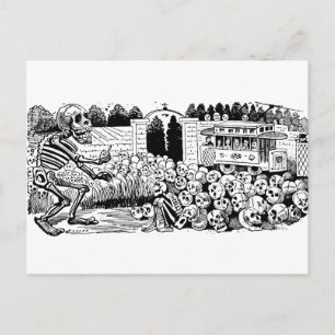 Carte Postale Gran Calavera Eléctrica by José Guadalupe Posada