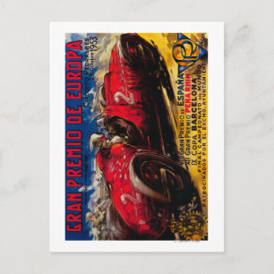 Carte Postale Gran Premio De Europa Poster Vintage Europe