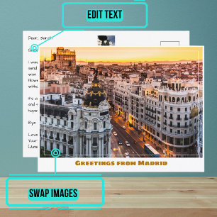 Carte Postale Gran Via Madrid Espagne Moderne