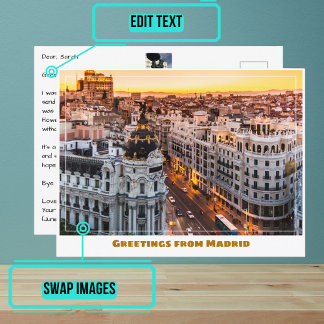 Carte Postale Gran Via Madrid Espagne Moderne