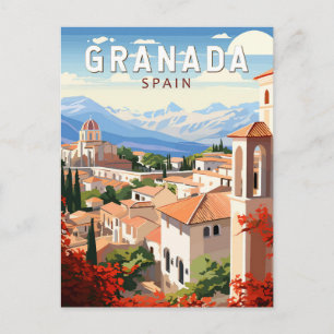 Carte Postale Granada Espagne Travel Art Vintage