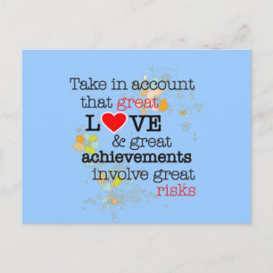 Carte Postale Grand amour et grands risques