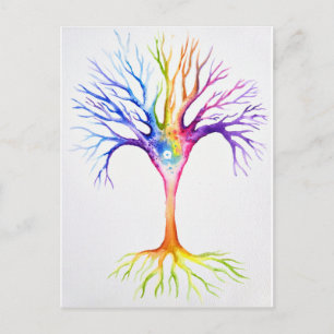Carte Postale Grand arbre neuronal coloré