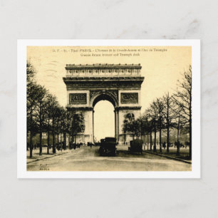 Carte Postale Grand Armee Ave. et Triumph Arc Paris 1924 Vintag