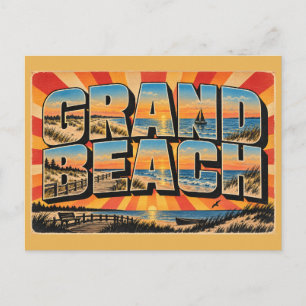 Carte Postale Grand Beach MB Dunes de sable blanc Lac Art