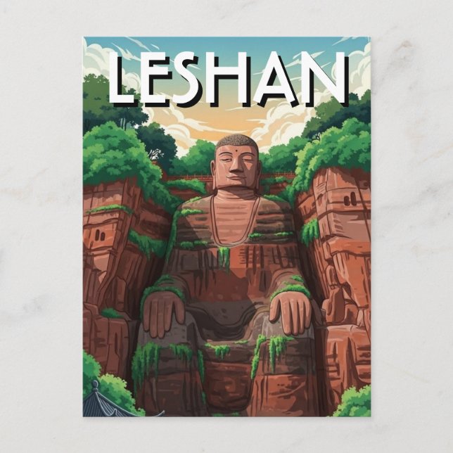 Carte Postale Grand Bouddha de Leshan, Chine (Devant)