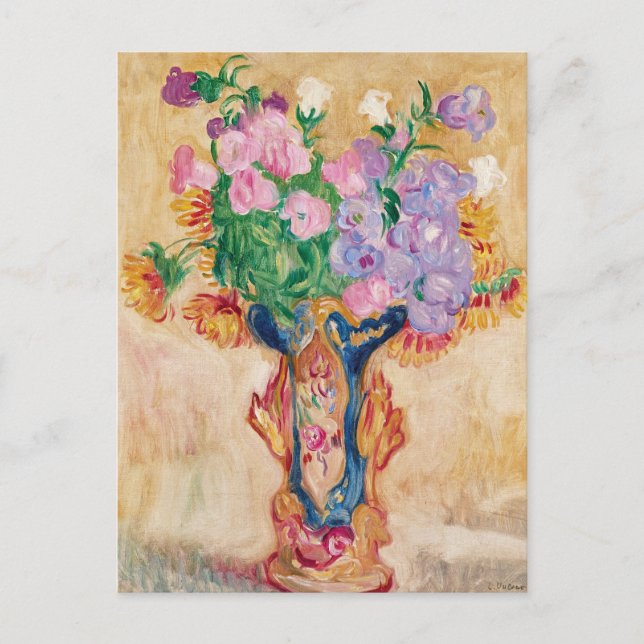 Carte Postale Grand Bouquet au Vase en Porcelaine | Louis Valtat (Devant)