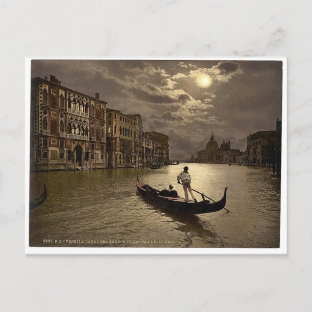 Carte Postale Grand Canal au clair de lune, Venise, Italie Ph vi (Devant)