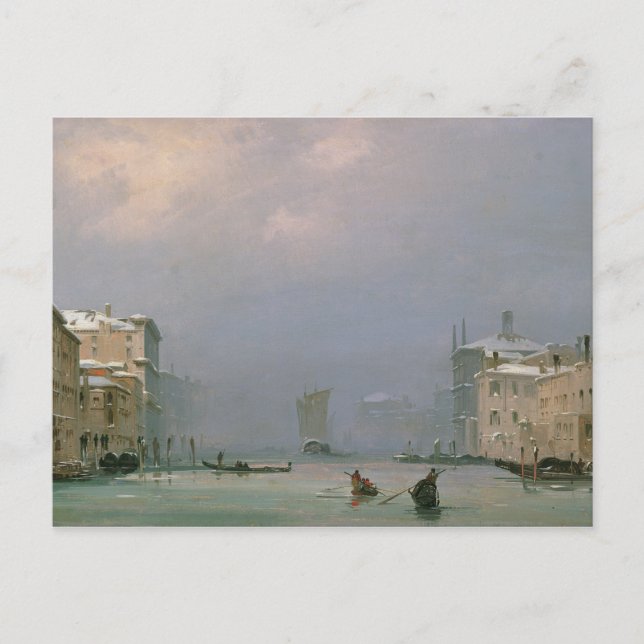 Carte Postale Grand Canal avec neige et glace, 1849 (Devant)