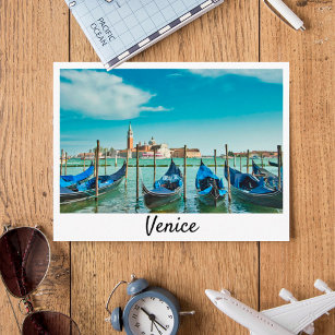 Carte Postale Grand Canal de Venise avec des gondoles emblématiq