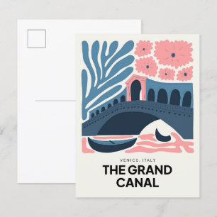 Carte Postale Grand Canal Venise Italie Voyage abstrait floral
