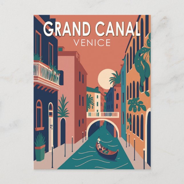 Carte Postale Grand Canal Venise Voyage Art Vintage (Devant)