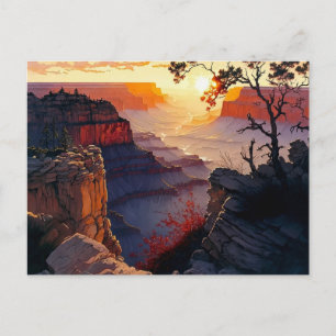Carte Postale Grand Canyon à Sunset Digital Peinture