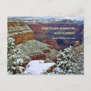 Carte Postale Grand Canyon en hiver avec la citation Emerson