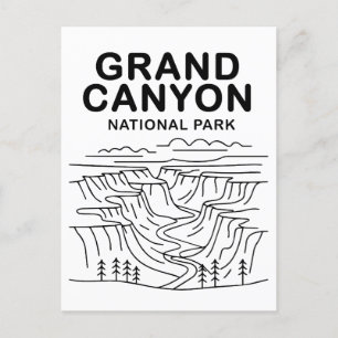 Carte Postale Grand Canyon National Park Line Art