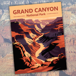 Carte Postale Grand Canyon National Park Retro Voyage Arizona