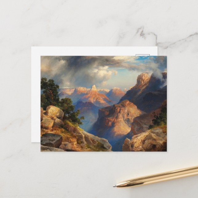 Carte Postale Grand Canyon par Thomas Moran (Devant/Arrière en situation)