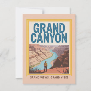 Carte Postale Grand Canyon USA Rétro Parc National Randonneur