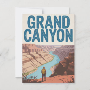 Carte Postale Grand Canyon USA Vintage Parc National Randonneur