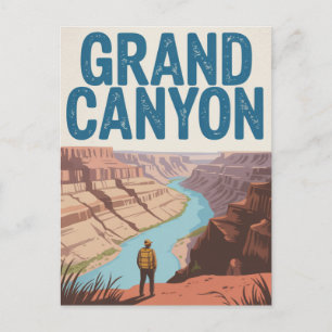 Carte Postale Grand Canyon USA Vintage Parc National Randonneur