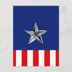 Carte Postale Grand Chrome comme l'étoile d'argent sur les coule