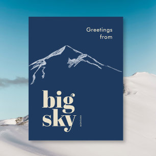 Carte Postale Grand ciel Montana montagne griffonnée