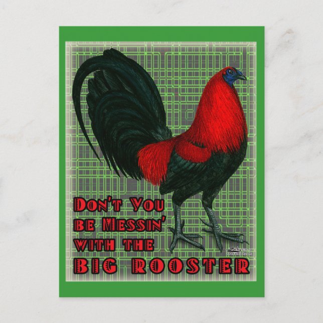 Carte Postale Grand Coq Rouge (Devant)