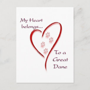 Carte Postale Grand Dane Coeur Appartient