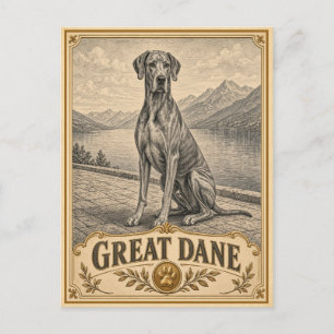 Carte Postale Grand Danois, Chien du patrimoine vintage