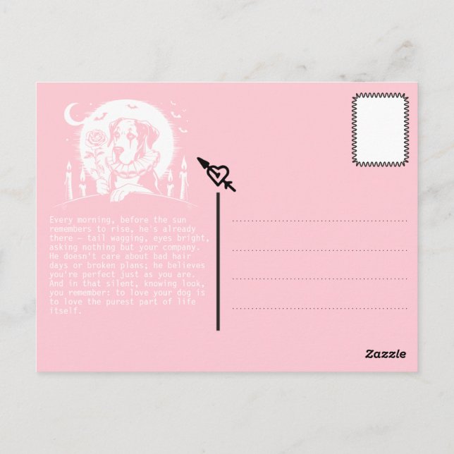 Carte Postale Grand Danois "GRAND AMOUR" (Dos)