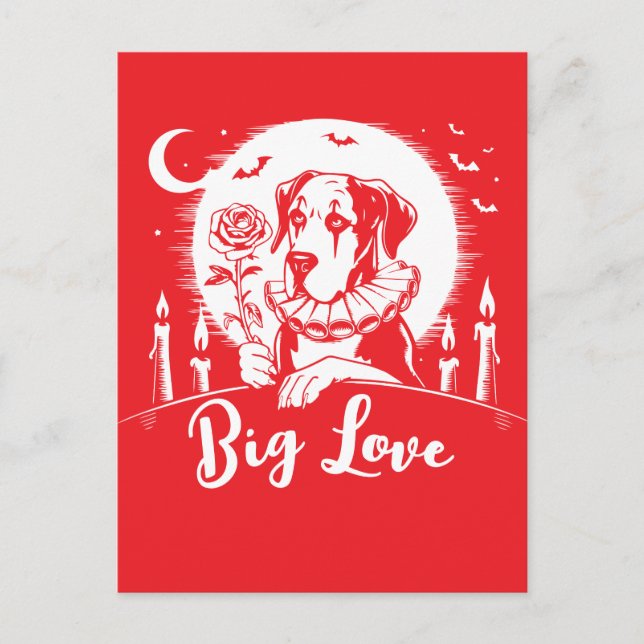Carte Postale Grand Danois "GRAND AMOUR" (Devant)