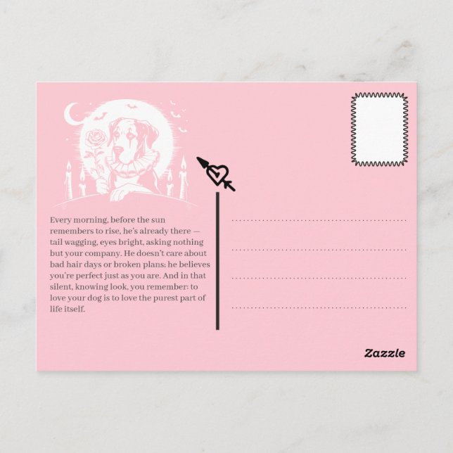 Carte Postale Grand Danois "GRAND AMOUR" (Dos)