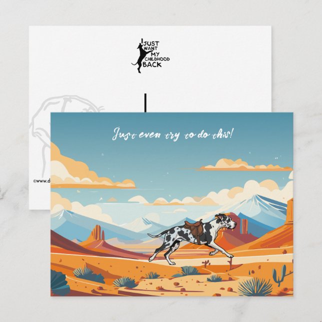 Carte Postale grand danois ou cheval  (Devant / Derrière)