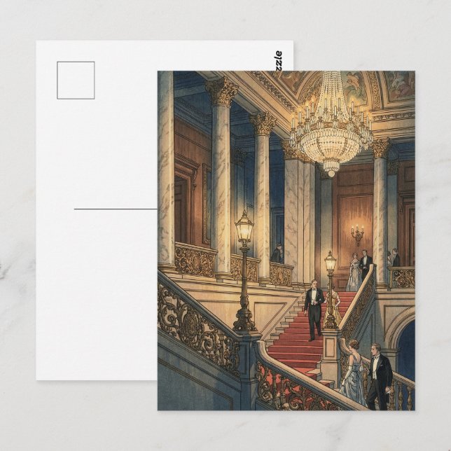 Carte Postale Grand Escalier au Théâtre (Devant / Derrière)