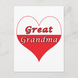 Carte Postale Grand grand-mère Coeur polonais