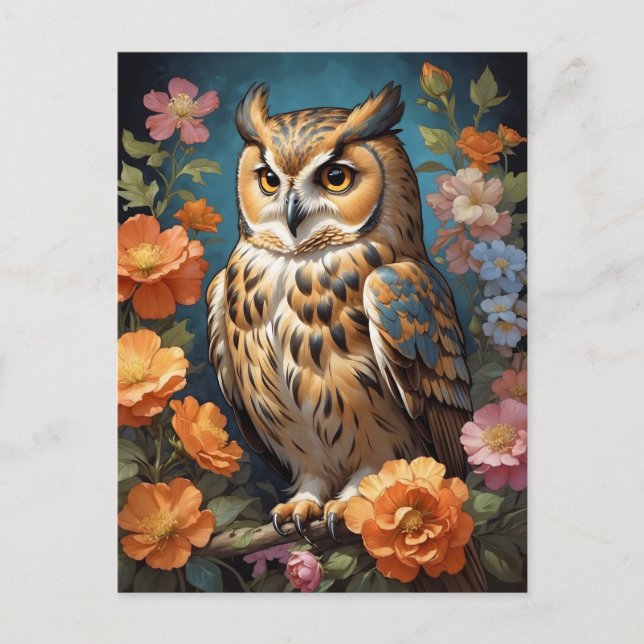 Carte Postale grand hibou (Devant)